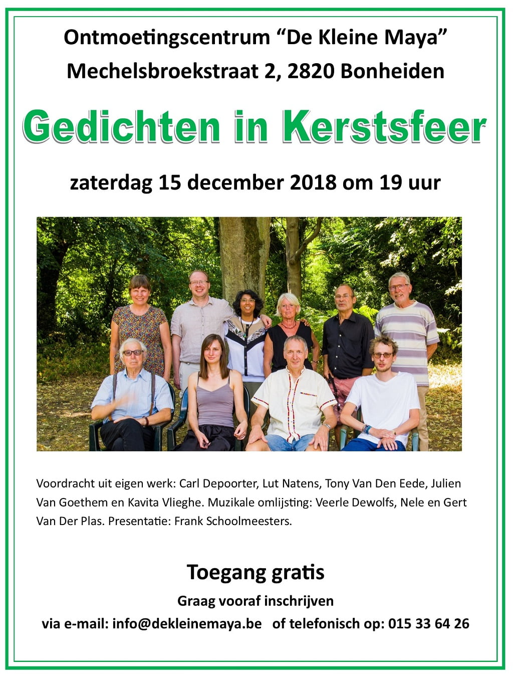 Affiche "Gedichten in Kerstsfeer". © FS 2018