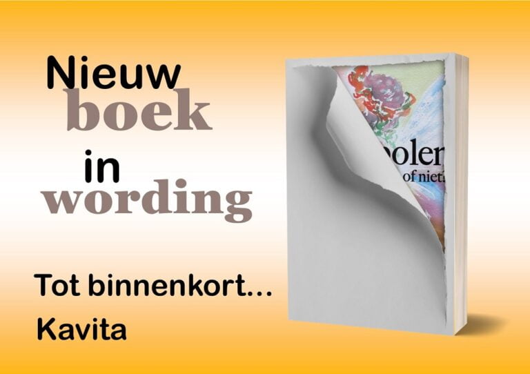 2024 Kavita Vlieghe en Denise De Lille, nieuw boek in wording teaser, boek in kaftpapier dat lichtjes open gaat © FS