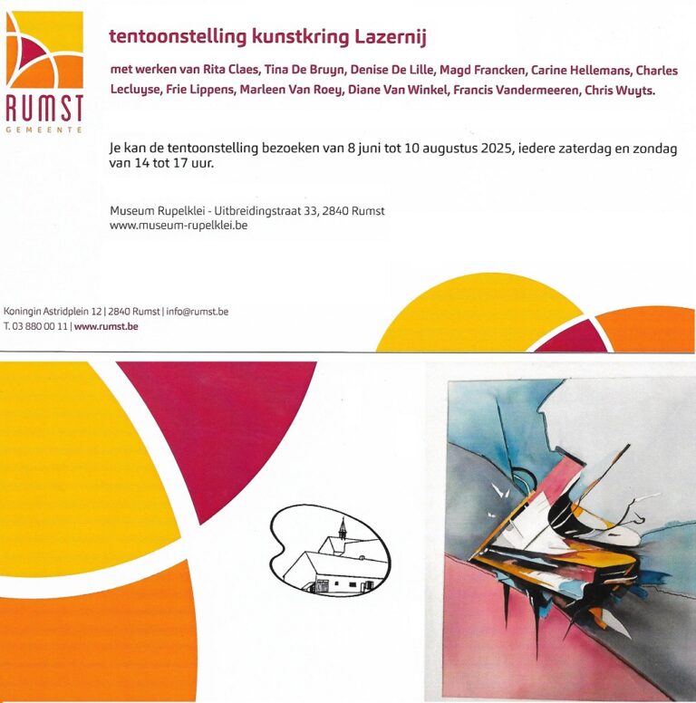 Flyer - tentoonstelling kunstkring Lazernij in museum Rupelklei